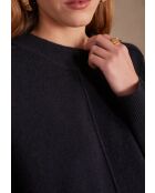 Einfarbiger marineblauer Pullover Clinton