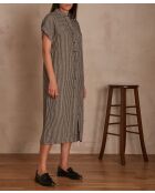 Malou R Vichy zwarte jurk
