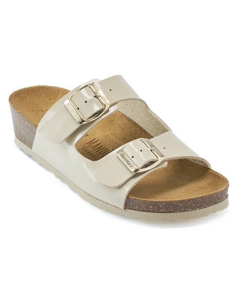 Beigefarbene Pantoletten Carla