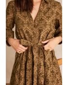 Khakifarbenes besticktes Kleid Lise R