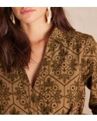 Khakifarbenes besticktes Kleid Lise R