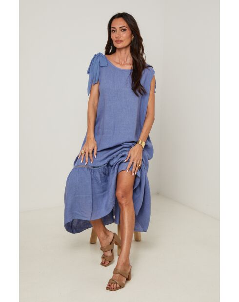 Robe Sohana 100% Lin indigo