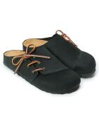 Sabots en velours de cuir Ester noirs