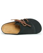 Sabots en velours de cuir Ester noirs