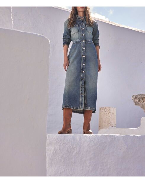 Louison R leicht gewaschenes Jeanskleid