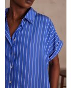 Nayaa R blauwe gestreepte jurk