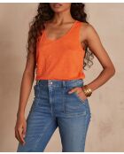 Orangefarbenes Daphnee-T-Shirt