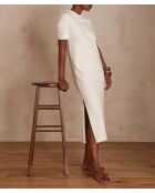 Cremefarbenes Strickkleid Axel R aus Jersey