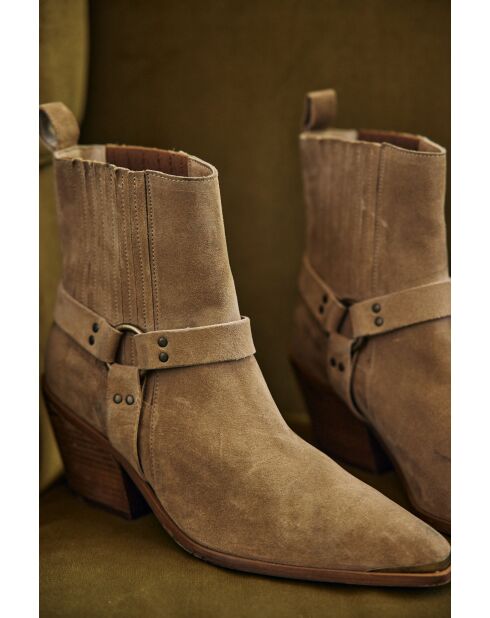 Lauren beigefarbene Stiefel