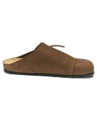 Dunkelbraune Leder-Clogs aus Ester-Samt