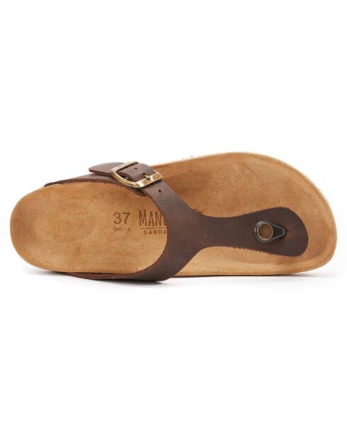 Bruine leren sandalen Blanca