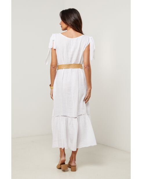 Robe Sohana 100% Lin blanche