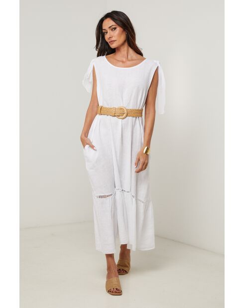 Robe Sohana 100% Lin blanche