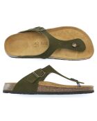 David grüne Ledersandalen aus Samt