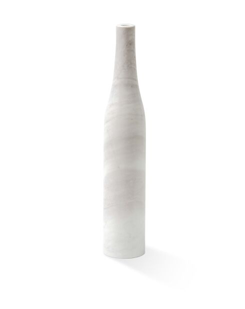 Bougeoir bouteille longue blanc - D8.5xH47 cm