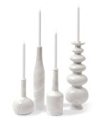 Bougeoir bouteille longue blanc - D8.5xH47 cm