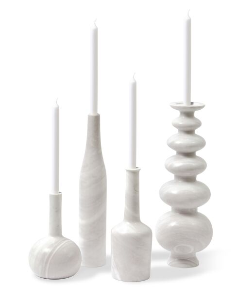 Bougeoir bouteille longue blanc - D8.5xH47 cm