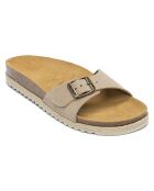 Pantoletten Agata aus taupefarbenem Leder