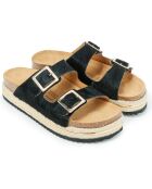 Mules façon Pony Aurora noir/beige/doré