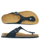 David schwarze Ledersandalen aus Samt