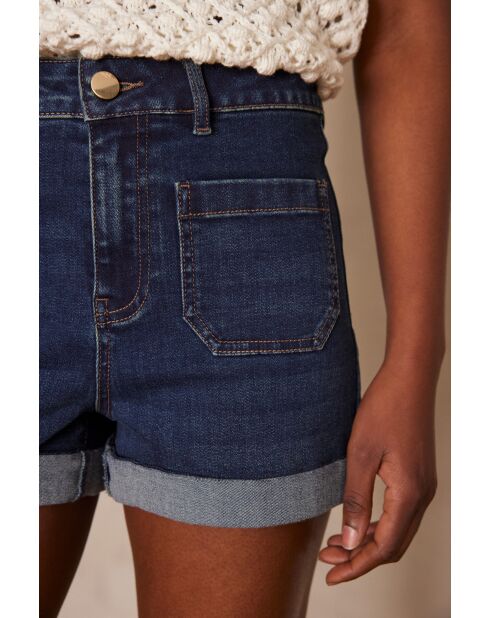 Dunkelblaue Sh Jeansshorts in Dunkelindigoblau