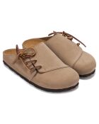 Zuecos Ester de piel aterciopelada taupe