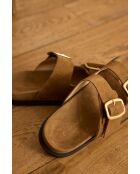 Mateo lichte camelkleurige pantoffels