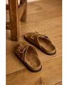 Mateo lichte camelkleurige pantoffels