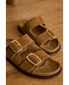 Mateo lichte camelkleurige pantoffels