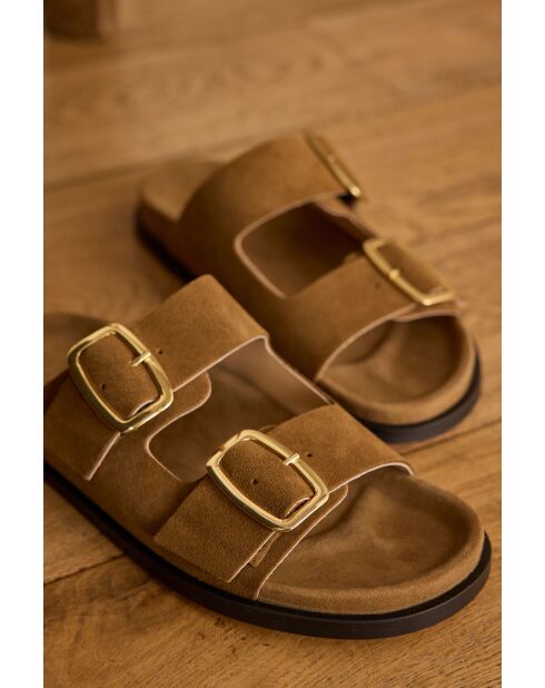 Mateo lichte camelkleurige pantoffels