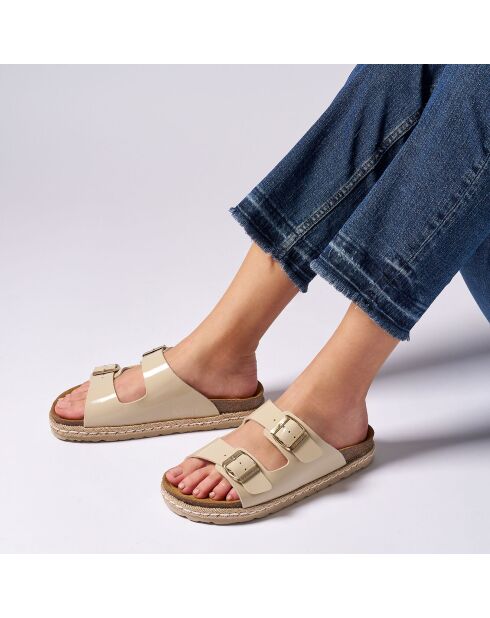 Beigefarbene Pantoletten Ana