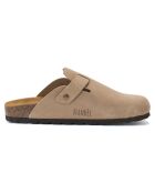 Zuecos Noé de piel aterciopelada taupe