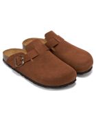 Sabots en velours de cuir Noé marron