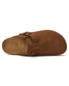 Sabots en velours de cuir Noé marron