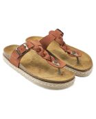 Luna bruine fluwelen leren sandalen