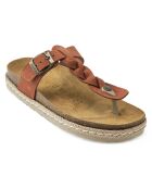 Luna bruine fluwelen leren sandalen