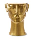 Statue Tête droite bas dorée - 41x33x79 cm