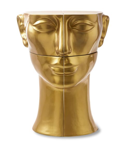 Statue Tête droite bas dorée - 41x33x79 cm