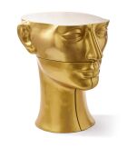 Statue Tête droite bas dorée - 41x33x79 cm