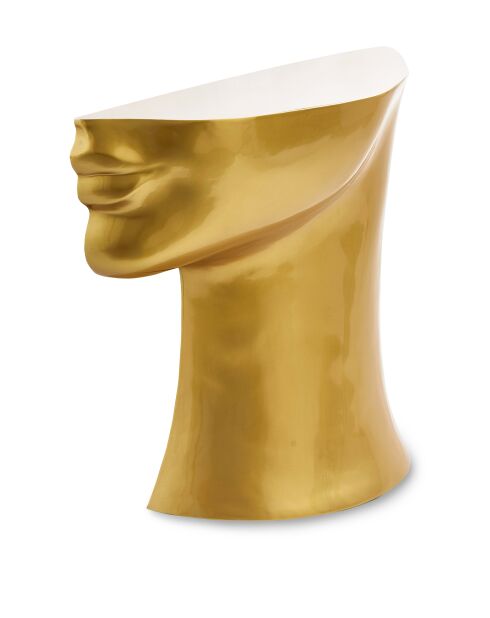 Statue Tête droite bas dorée - 41x33x79 cm