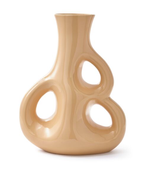 Vase trois oreilles beige L / H50,5 cm - 38x22x50.5 cm