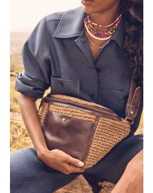 Sac Gabriel banane Xl jute chocolat