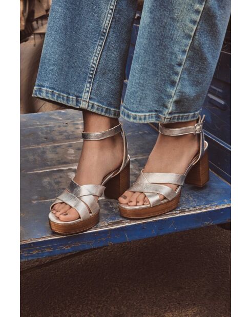 Sandalias plateadas Julia