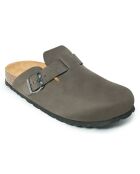 Zuecos Noé de piel aterciopelada gris