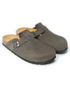 Zuecos Noé de piel aterciopelada gris