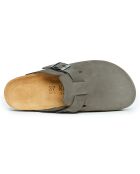 Zuecos Noé de piel aterciopelada gris