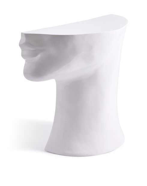 Statue Tête droite bas blanche - 41x33x79 cm