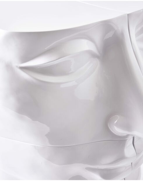 Statue Tête gauche haut blanche - 56x46x40 cm