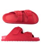 Ana rode fluwelen leren muiltjes