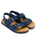 Marineblaue Sandalen Carlos aus Samt aus Leder